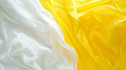 Sticker - Abstract Wave Yellow White Liquid Background