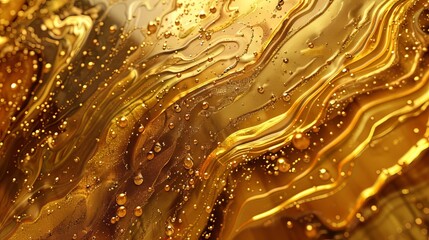 Sticker - Abstract Wave Golden Liquid Background