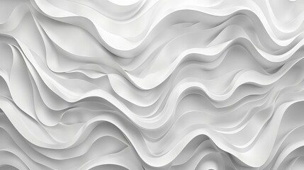 Poster - White Abstract Waves