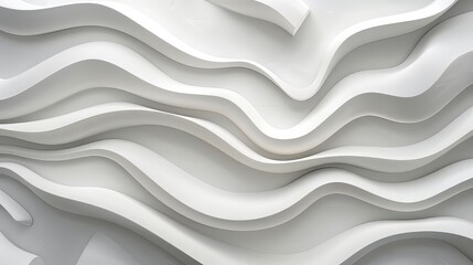 Poster - White Abstract Waves