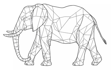 Wall Mural - Continuous one line drawing. Elephant with baby symbol. Logo of the elephant. Vector illustration