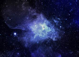 Wall Mural - a space of the galaxy atmosphere with stars at dark background.