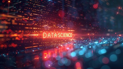 Wall Mural - data flow concept, big data technology and data science illustration, visualizing complex informatio