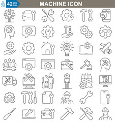 Wall Mural - machine tool Icons set vector illustrator