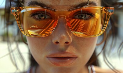 Wall Mural - Woman Wearing Sunglasses 