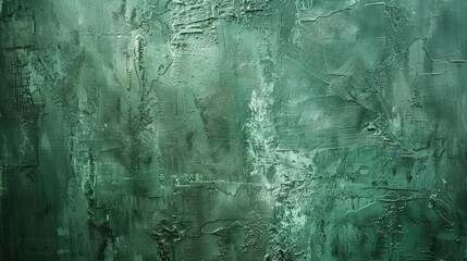 Cast concrete wall background with old peeling green paint, grunge wallpaper background