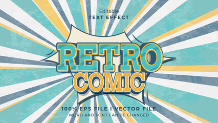 Wall Mural - editable retro comic text effect.typhography logo