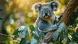 Arboreal Serenity: Koala Bear Dining in 4K Brilliance