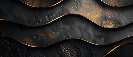 black titanium background with hammered gold details, luxe minimalism