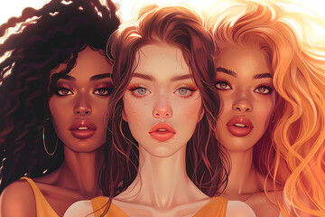 Examine the intersectionality of race and beauty standards in illustrated media and its implications