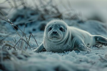 Canvas Print - Baby Seal in A Wild