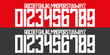 © besdesign - font vector team 2023 - 2024 kit sport style font. Benfica football style font. sports style letters and numbers for soccer team