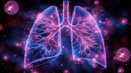 Canvas Print - diseases of the lungs in the picture lung cancer concept illustration