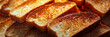 close up of slices of golden brown toast, generative AI