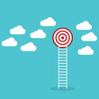 © madedee - Ladder leading to the aim, success. The concept of achieving the goal.