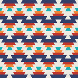 Fototapeta Do przedpokoju - Colorful aztec geometric pattern. Vector colorful geometric zigzag shape seamless pattern aztec southwestern style. Ethnic geometric pattern use for fabric, textile, home decoration elements, etc.