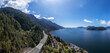 Sea to Sky Highway in Howe Sound during Cloudy Sunny Day.