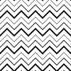 Wall Mural - Monochrome zig zag pattern seamless. Vector Illustration