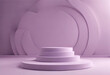 3D render of white pedestal in purple room, ideal for product presentations.
