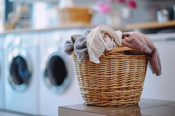 Sticker - Laundry room with soiled clothes close to washers