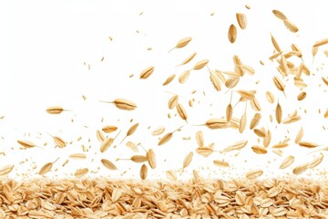 Wall Mural - Oats rise on a white surface