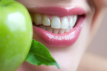 Wall Mural - Oral health and apple