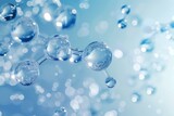 Fototapeta Łazienka - Serum bubbles on water molecular background