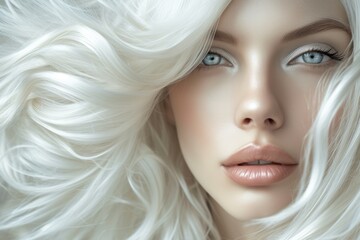 Wall Mural - Stunning blonde with stylish salon hair Fashion cosmetics and makeup