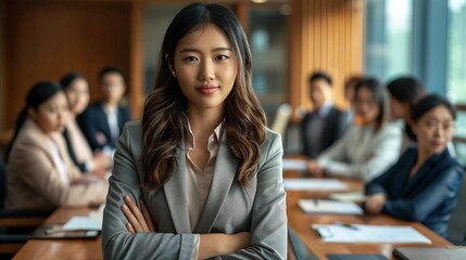 business asian woman in boardroom