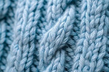 Canvas Print - Viscose yarn knitted wool fabric in pastel blue Abstract jersey background with fabric texture