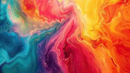 Vibrant swirls of color in abstract art