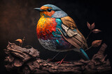 Fototapeta Młodzieżowe - Robin bird close=up. Generative AI