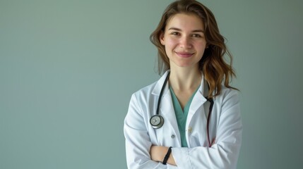 Wall Mural - A Confident Female Doctor Smiling