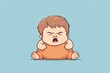A cartoon baby is crying with its eyes closed.