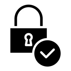 Canvas Print - padlock with checkmark icon