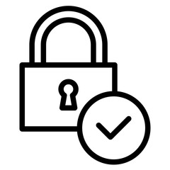 Sticker - padlock with checkmark icon