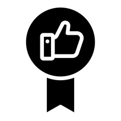 Poster - Certificate icon. Premium quality. Achievement badge. Quality mark. Achievement or award grant. Gold seal. Gold medal. Like icon. Hand like. Thumb up. Social media sign. Quality checking.