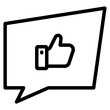Likes with comment icon. Bubble speech talk with thumb up icon. Testimonials and customer relationship management concept.