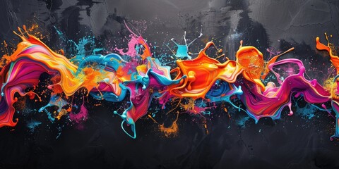 Wall Mural - Vibrant swirls of color converge to create a dynamic and contemporary composition, brimming with energy and movement.