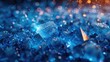 Ice cubes on blue bokeh background. 3d rendering