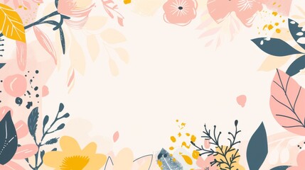 Wall Mural - Abstract flat vector illustration of floral background with space for text