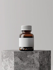 Wall Mural - clean white label product mockup of a pill bottle 