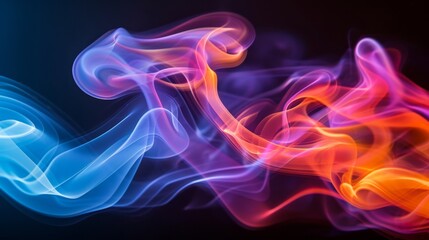 Leinwandbilder - Vibrant smoke trails curling and twisting in the wind, creating an ever-changing spectacle of color