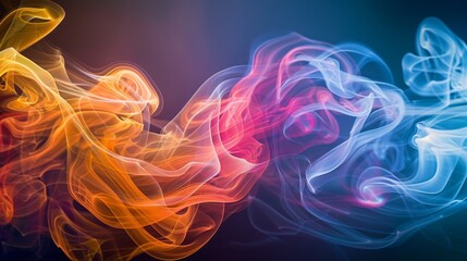 Leinwandbilder - Vibrant smoke trails curling and twisting in the wind, creating an ever-changing spectacle of color