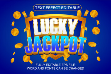 Wall Mural - 3d text effect jackpot vector editable