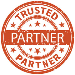 Poster - Red trusted partner rubber stamp