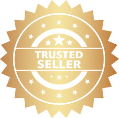 Wall Mural - Golden trusted seller rubber stamp