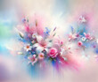 Beautiful watercolor background with flowers. Pastel delicate colors. Spring.
