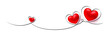 Mother's Day border or Valentine's Day banner with heart line