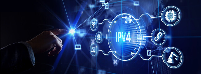 Wall Mural - Business, Technology, Internet and network concept. IPV4 abbreviation. Modern technology concept.